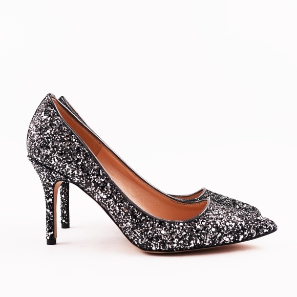 New JCREW Elsie Pumps in Gunmetal Glitter - Picture 3 of 7